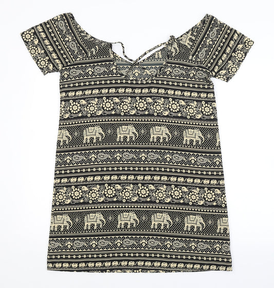 Boohoo Womens Multicoloured Paisley  Basic Blouse Size 10