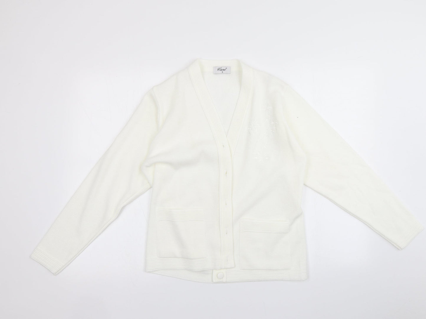 Care Womens White   Cardigan Jumper Size S