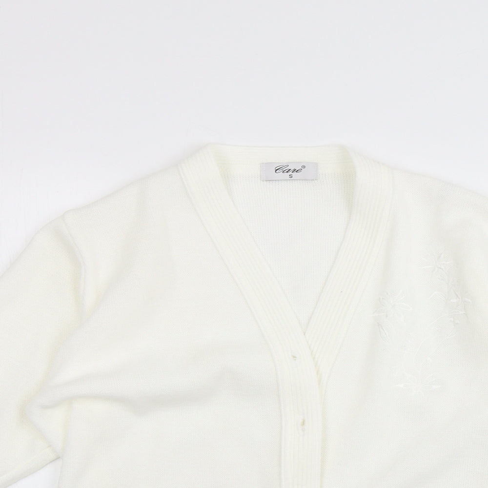 Care Womens White   Cardigan Jumper Size S