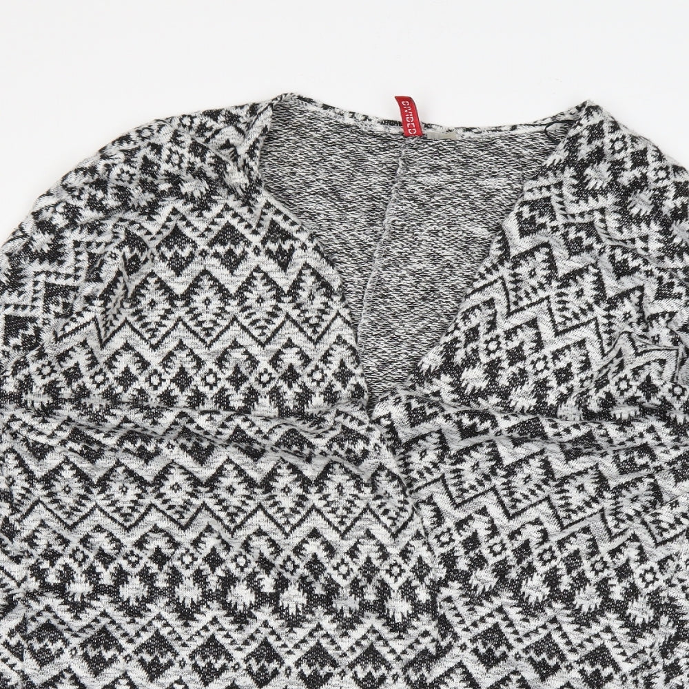 H&M Womens White Striped  Cardigan Jumper Size L