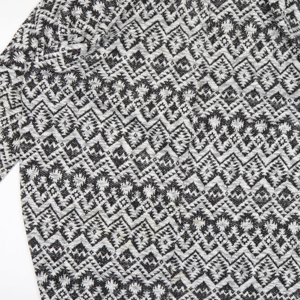 H&M Womens White Striped  Cardigan Jumper Size L