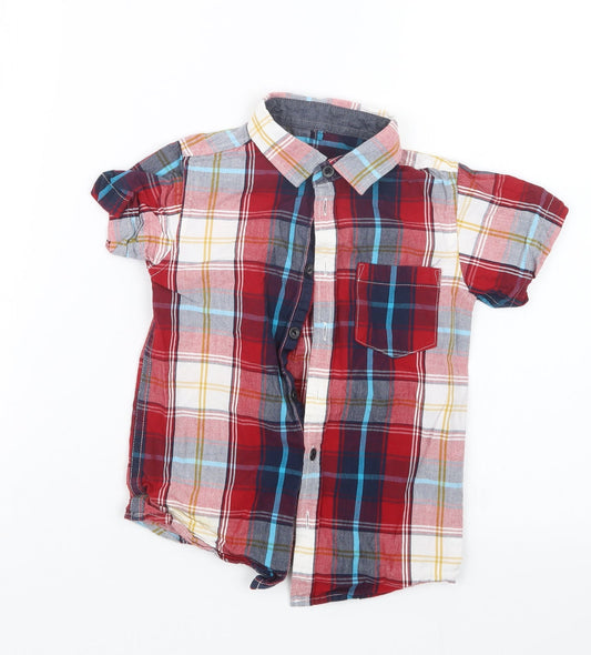 Rebel Boys Red Check  Basic Button-Up Size 3-4 Years
