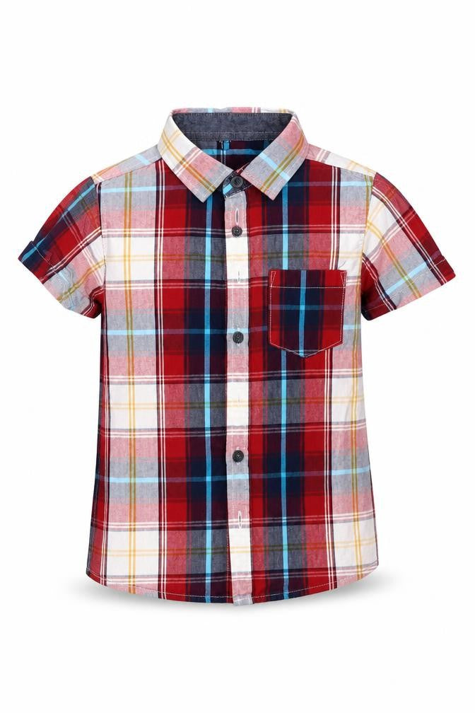 Rebel Boys Red Check  Basic Button-Up Size 3-4 Years