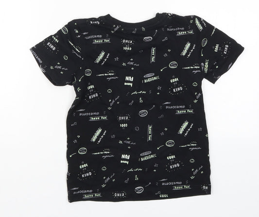 George Boys Black   Basic T-Shirt Size 6-7 Years  - Be Kind Have Fun Awesome