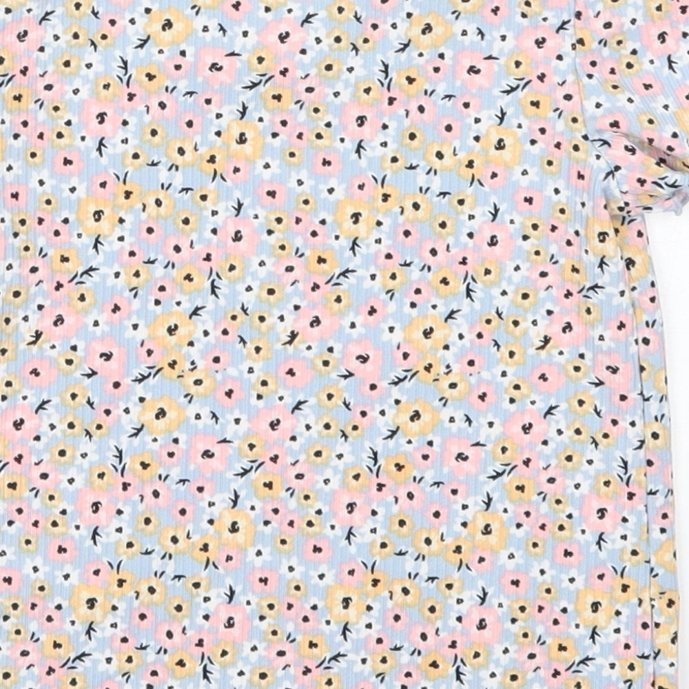 Primark Girls Multicoloured Floral  Basic T-Shirt Size 4-5 Years