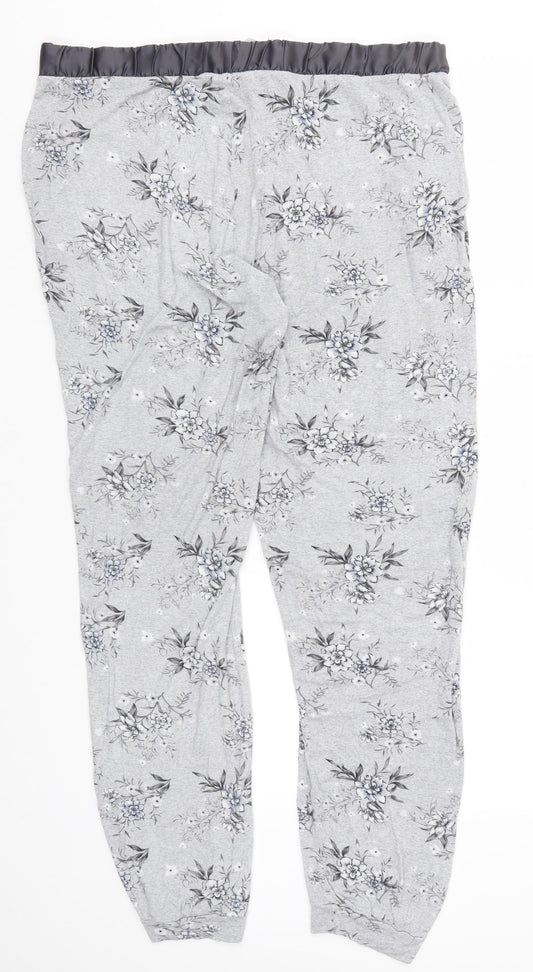 Preworn Womens Grey Floral  Trousers  Size 36 in L28 in - Pyjama Pants
