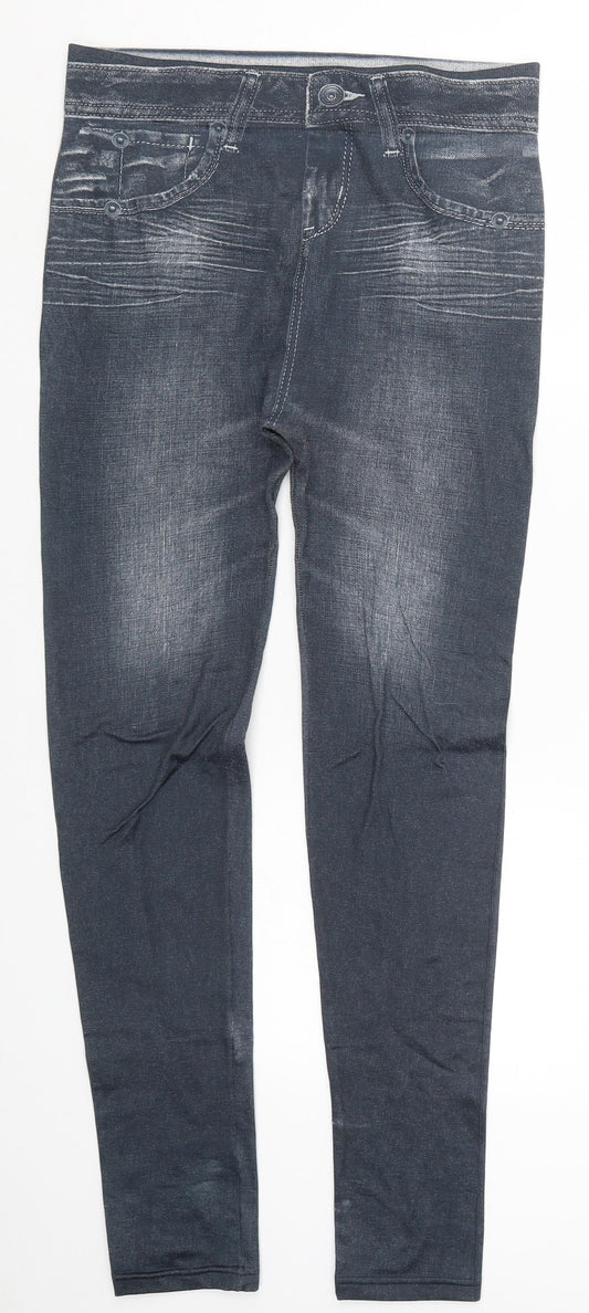 Trim & Slim Womens Blue   Carrot Leggings Size 30 in L28 in