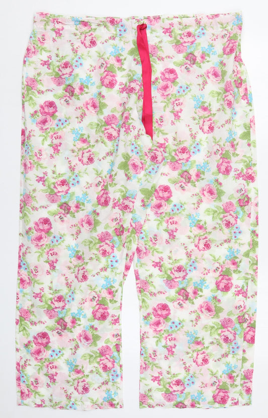 Preworn Womens Multicoloured Floral  Trousers  Size 42 in L28 in - Pyjama Pants