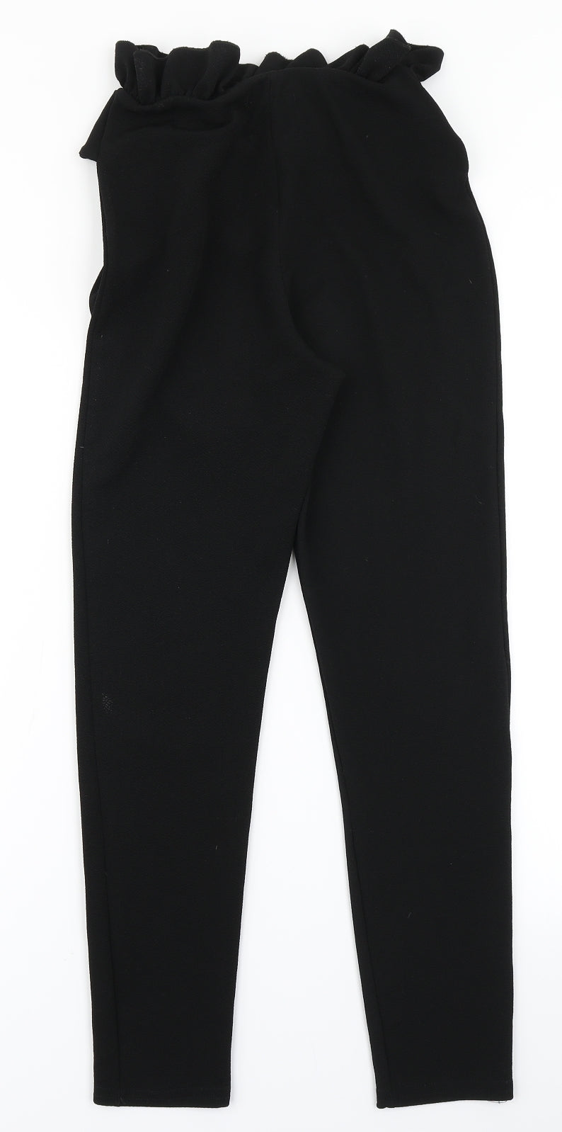 PRETTYLITTLETHING Womens Black   Dress Pants Trousers Size 6 L25 in - Papaerbag Waist