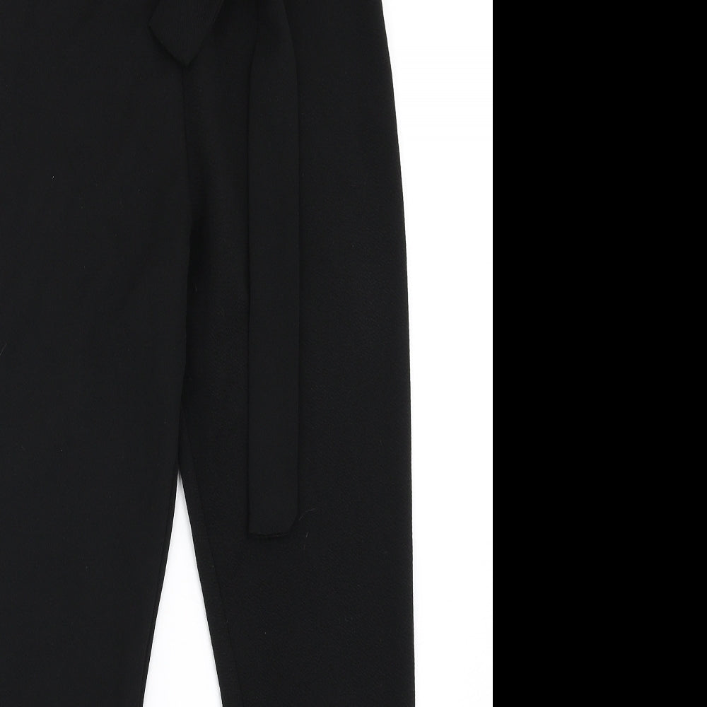 PRETTYLITTLETHING Womens Black   Dress Pants Trousers Size 6 L25 in - Papaerbag Waist
