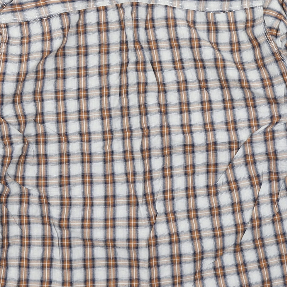New Look Mens Brown Plaid   Button-Up Size L