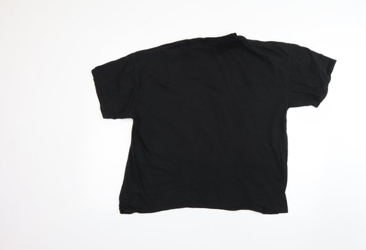 PRETTYLITTLETHING Mens Black    T-Shirt Size L