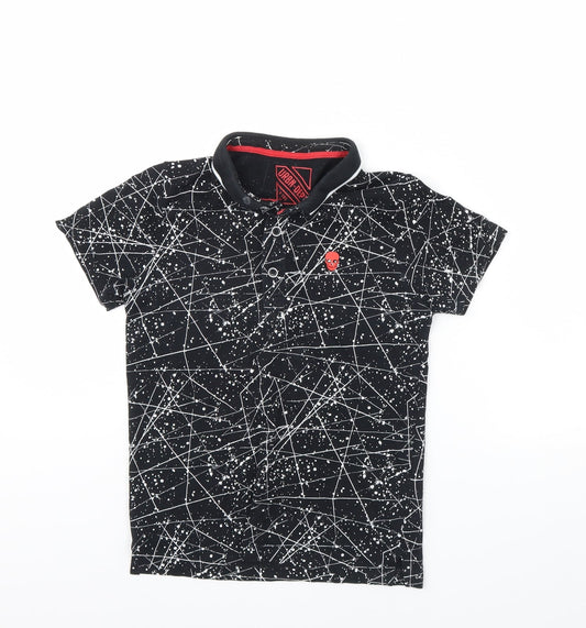 Urban Debt Boys Black Geometric  Basic Polo Size 9 Years