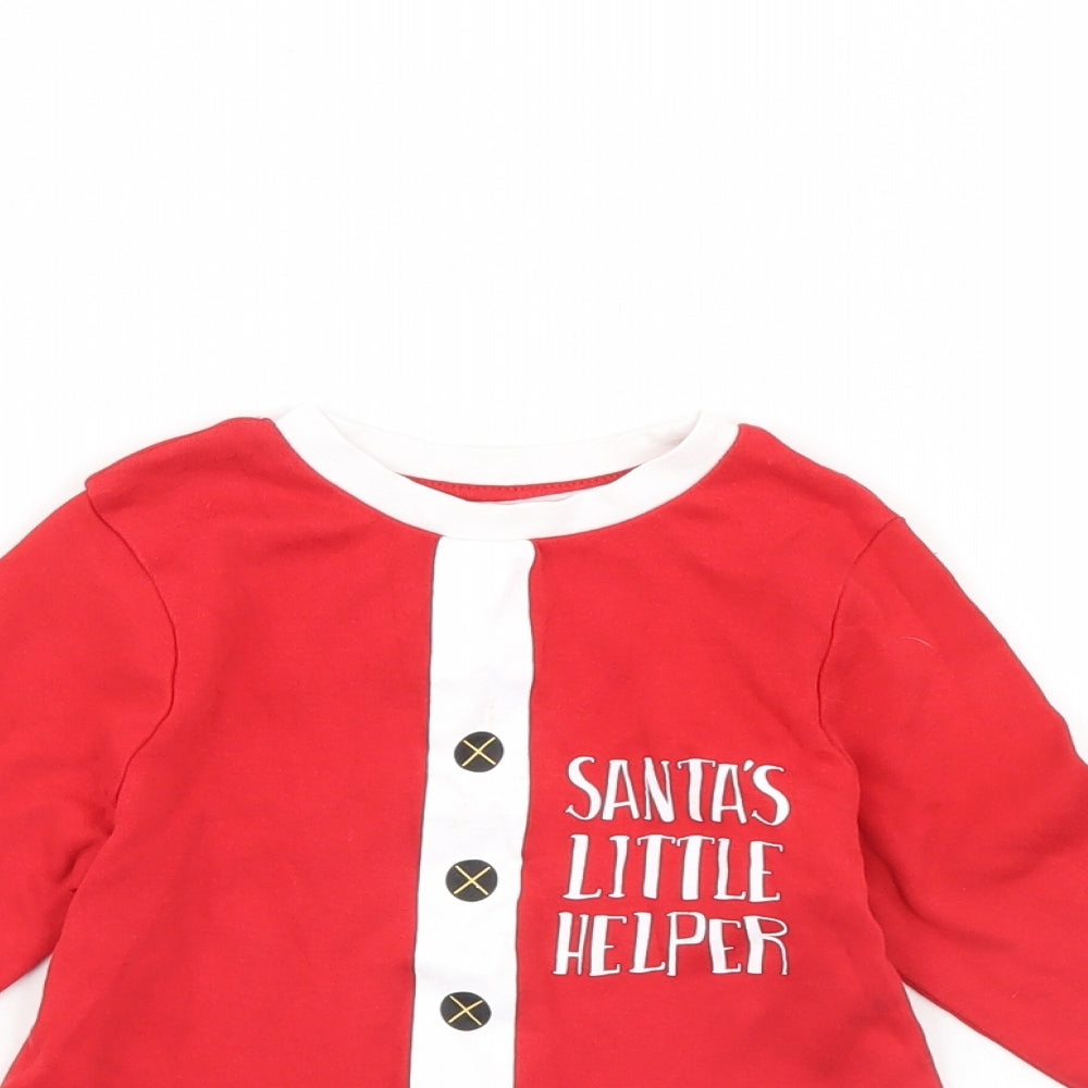 George Boys Red   Basic T-Shirt Size 3 Years  - Santa