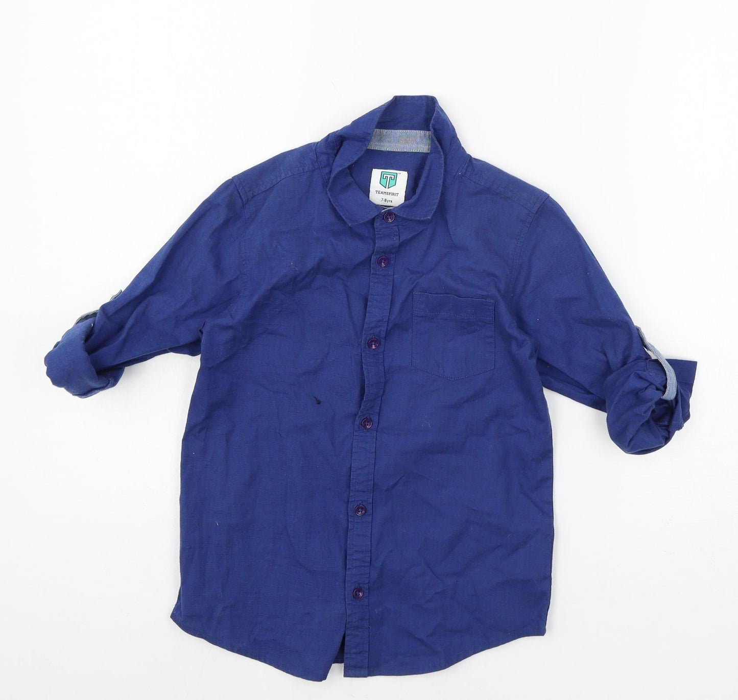 Team Spirit Boys Black   Basic Button-Up Size 7-8 Years