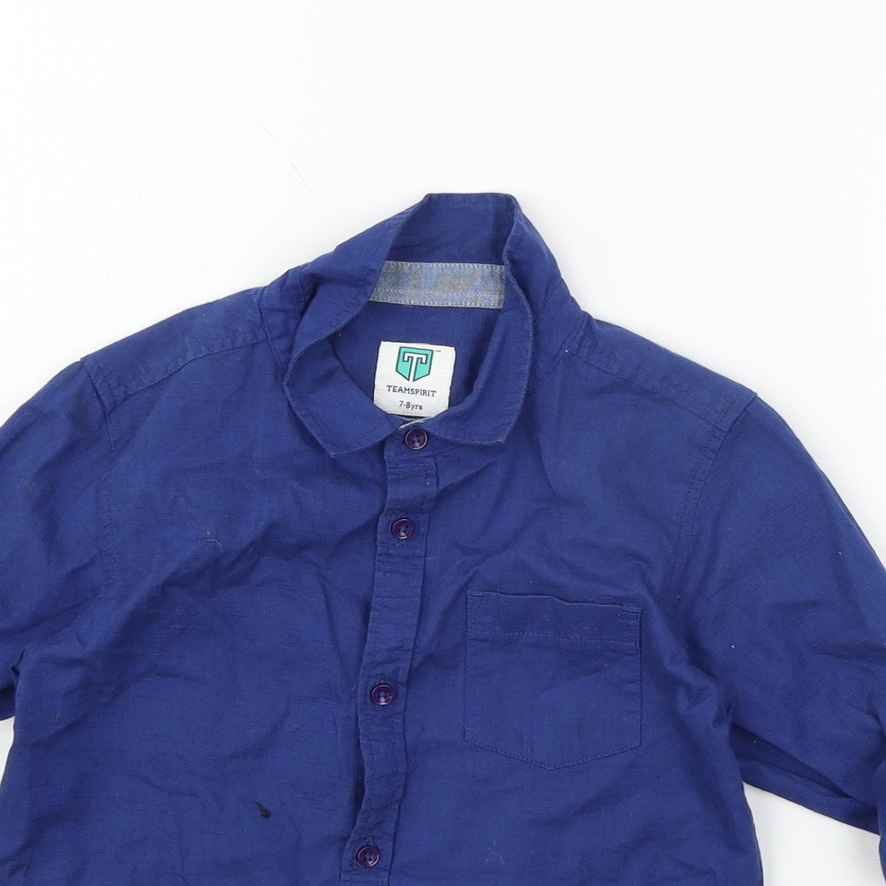 Team Spirit Boys Black   Basic Button-Up Size 7-8 Years