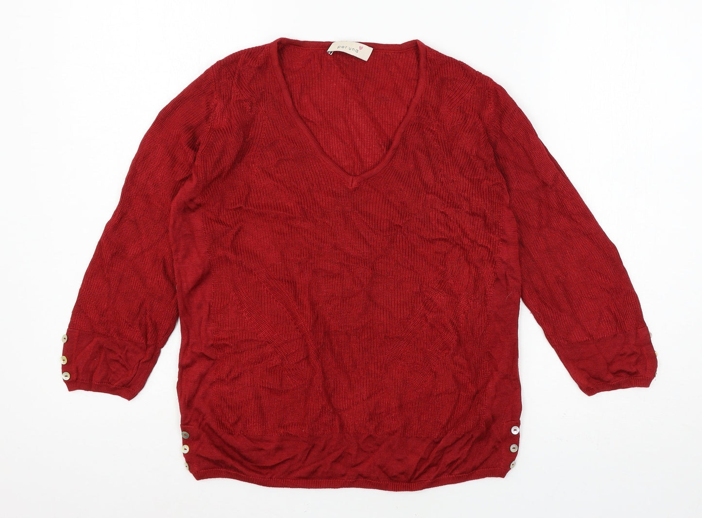 Marks and Spencer Womens Red  Knit Pullover Jumper Size 12
