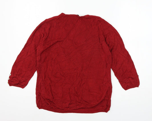 Marks and Spencer Womens Red  Knit Pullover Jumper Size 12