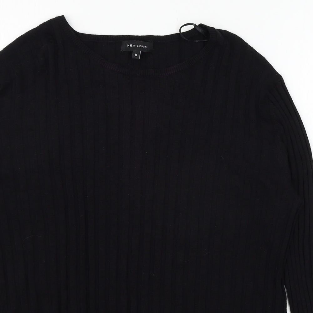 New Look Womens Black  Knit Pullover Jumper Size L