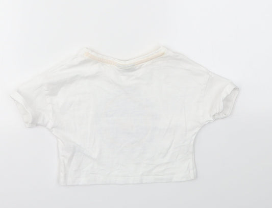Matalan Girls White   Basic T-Shirt Size 6 Years