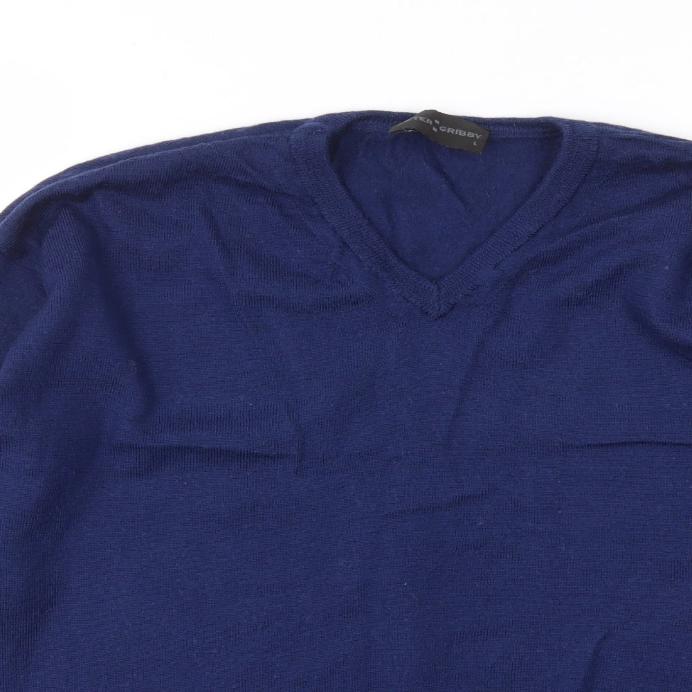 PETER GRIBBY Mens Blue   Pullover Sweatshirt Size L