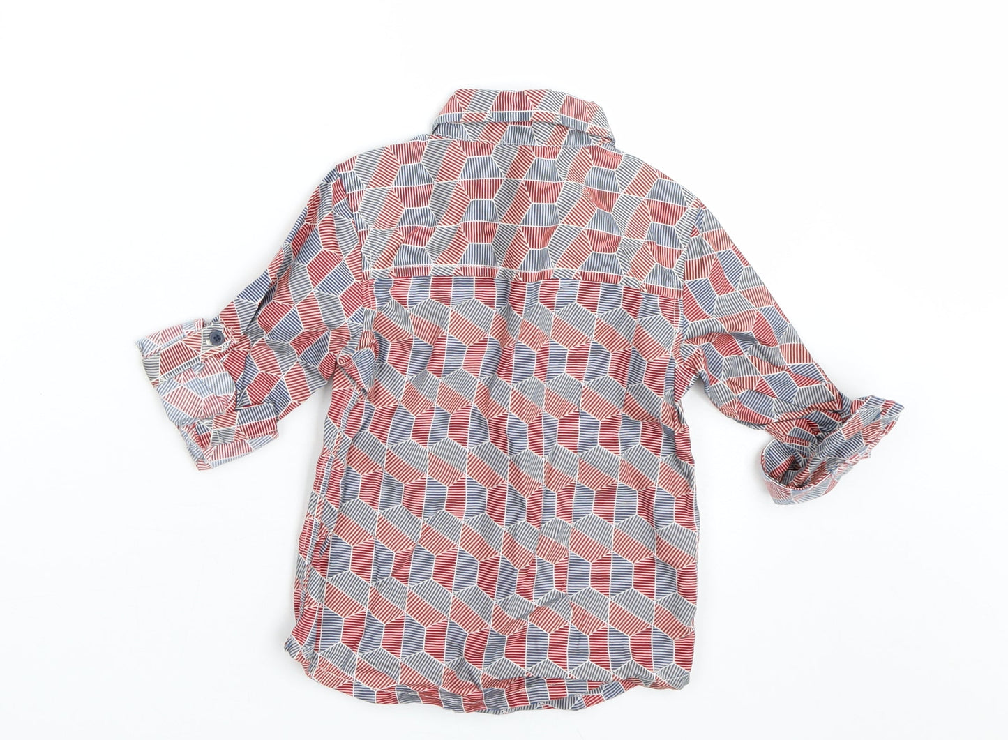 Bows & arrows Boys Red Geometric  Basic Button-Up Size 2-3 Years