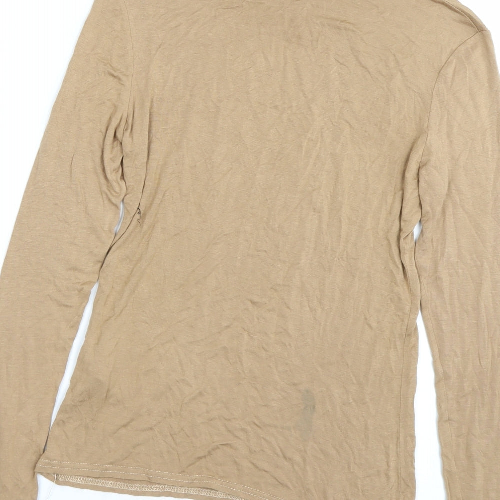 M&S Womens Brown   Basic T-Shirt Size 10