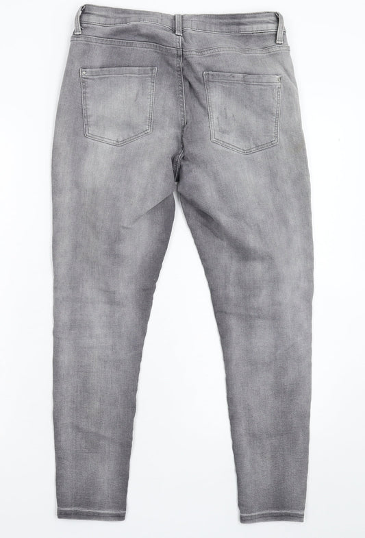 Dorothy Perkins Womens Grey  Denim Skinny Jeans Size 10 L24 in - Crop