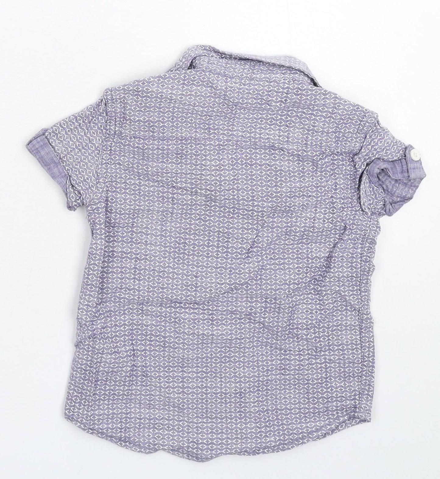 George Boys Blue Geometric  Basic Button-Up Size 2-3 Years