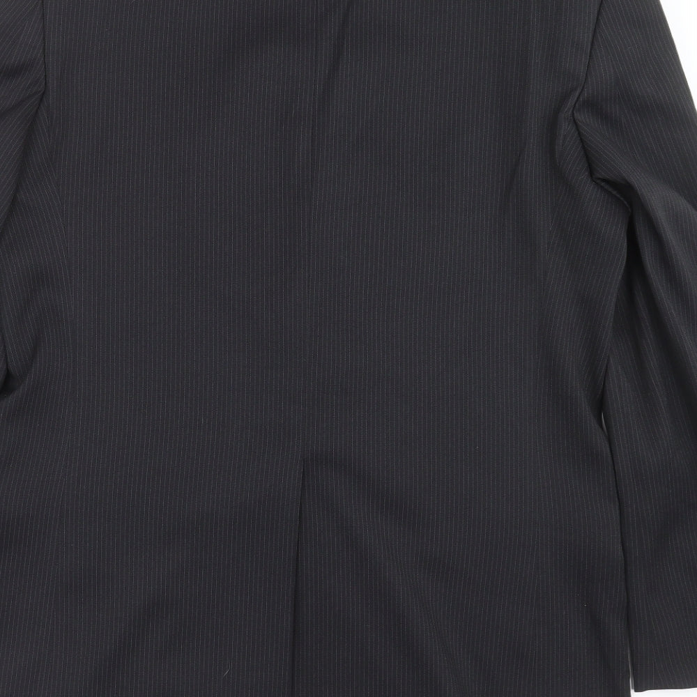 F&F Mens Black Striped  Jacket Suit Jacket Size 40