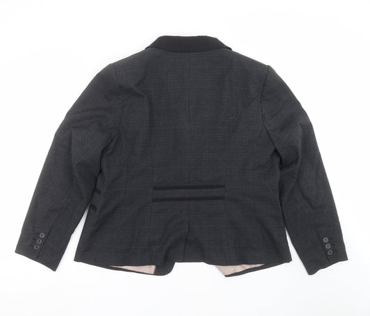 NEXT Womens Blue Check  Jacket Suit Jacket Size L