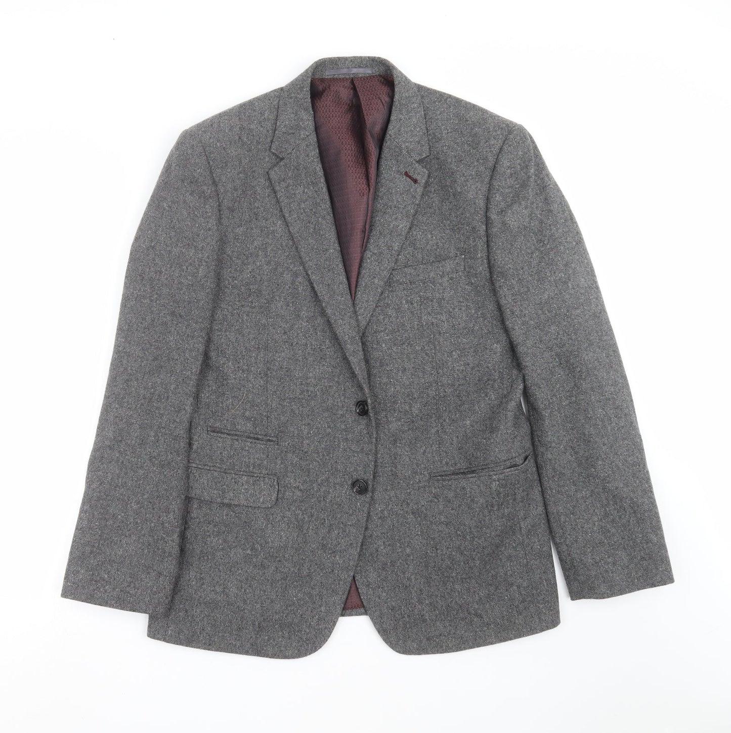 Fellini Mens Grey   Jacket Suit Jacket Size 40