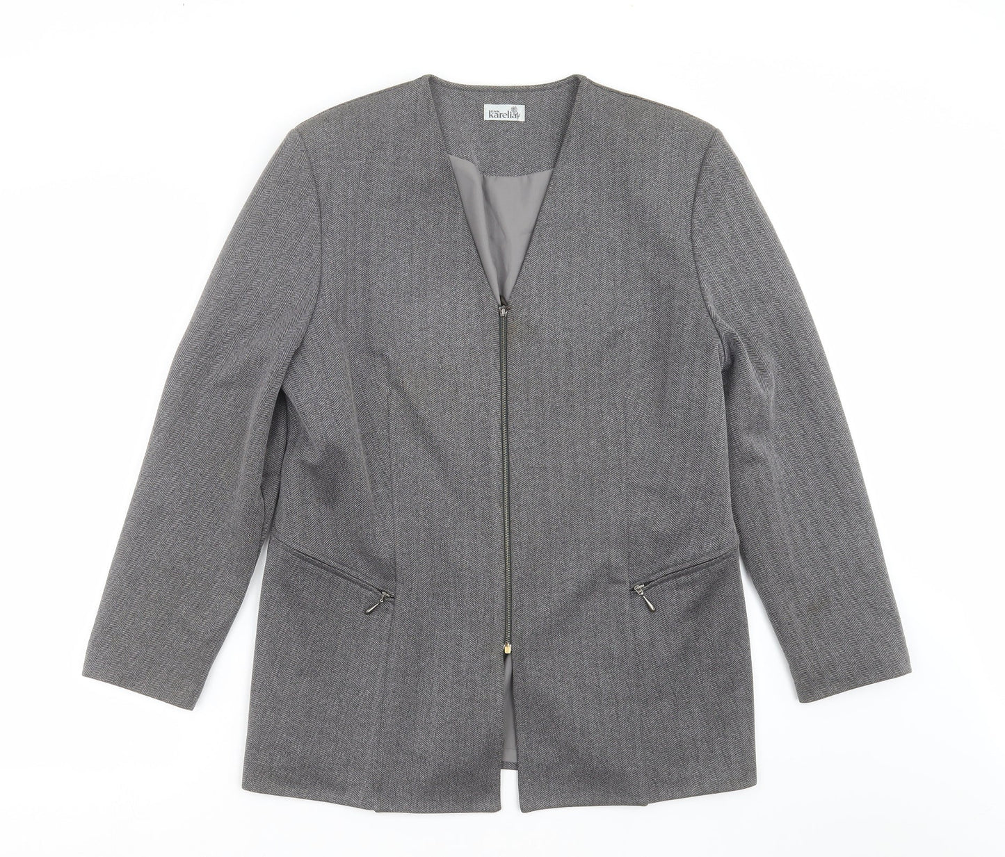 Karelia Womens Grey   Jacket Suit Jacket Size 14