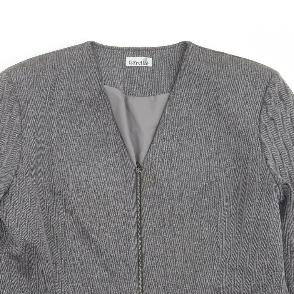 Karelia Womens Grey   Jacket Suit Jacket Size 14