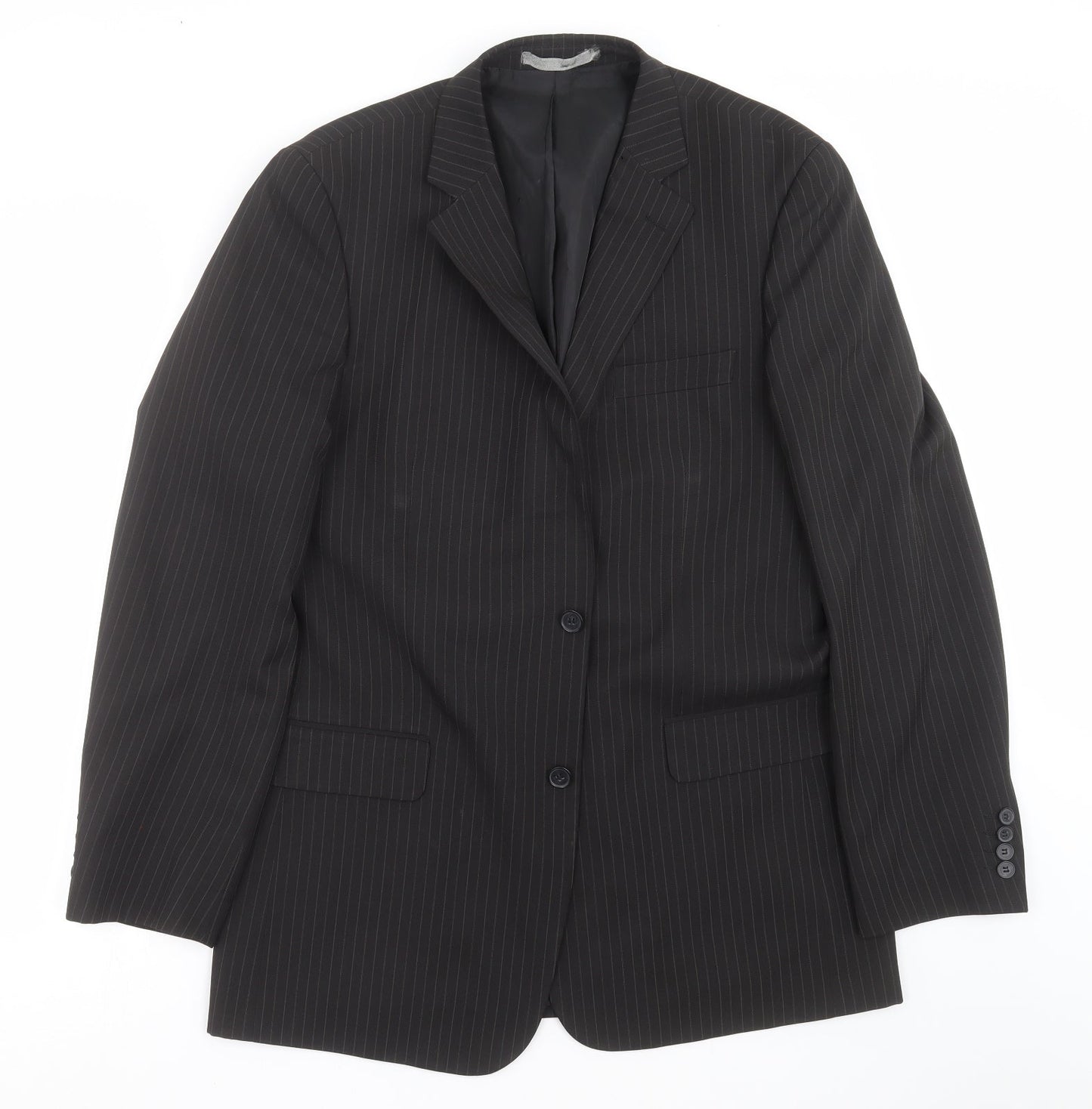 Taylor & Wright Mens Black Striped  Jacket Suit Jacket Size 42
