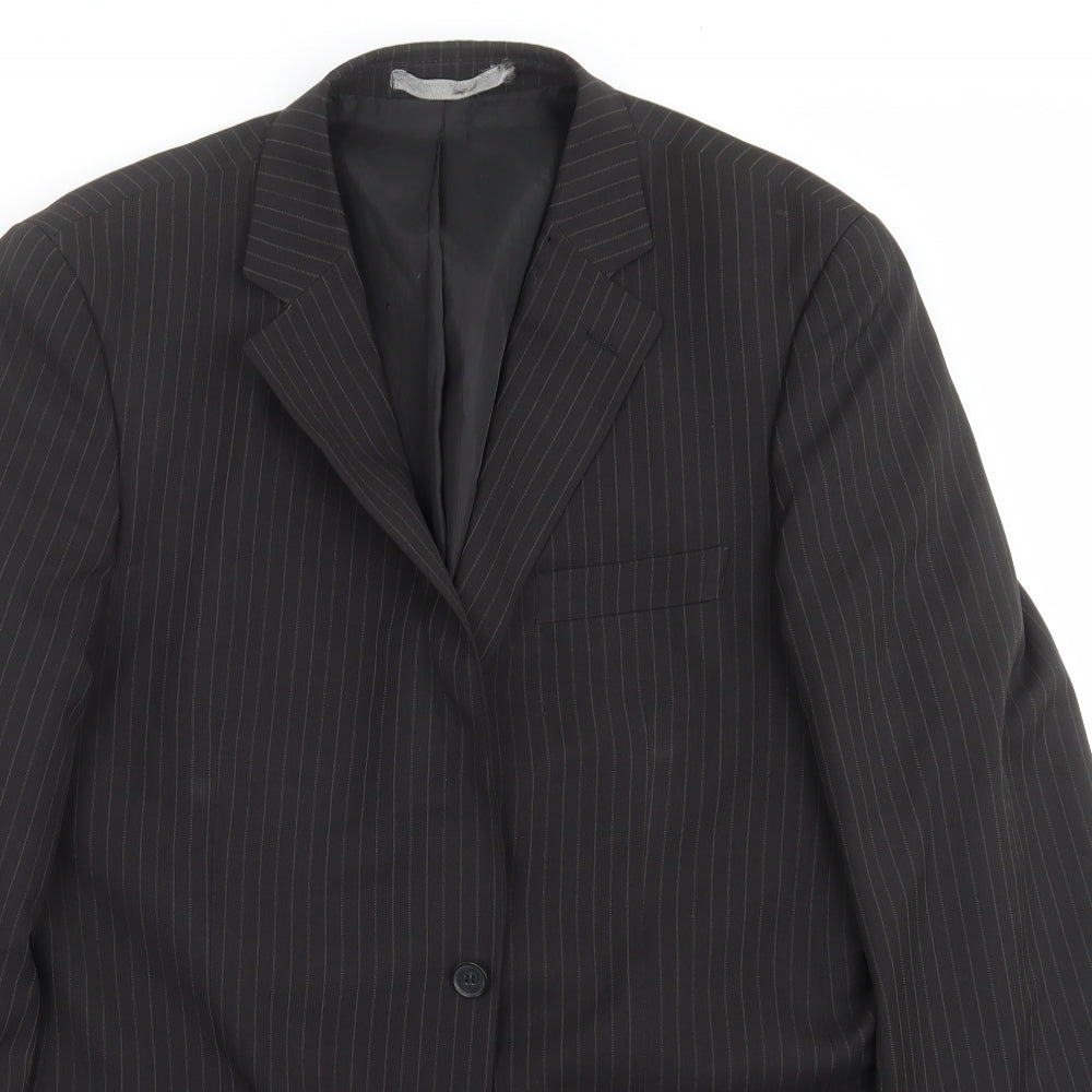 Taylor & Wright Mens Black Striped  Jacket Suit Jacket Size 42