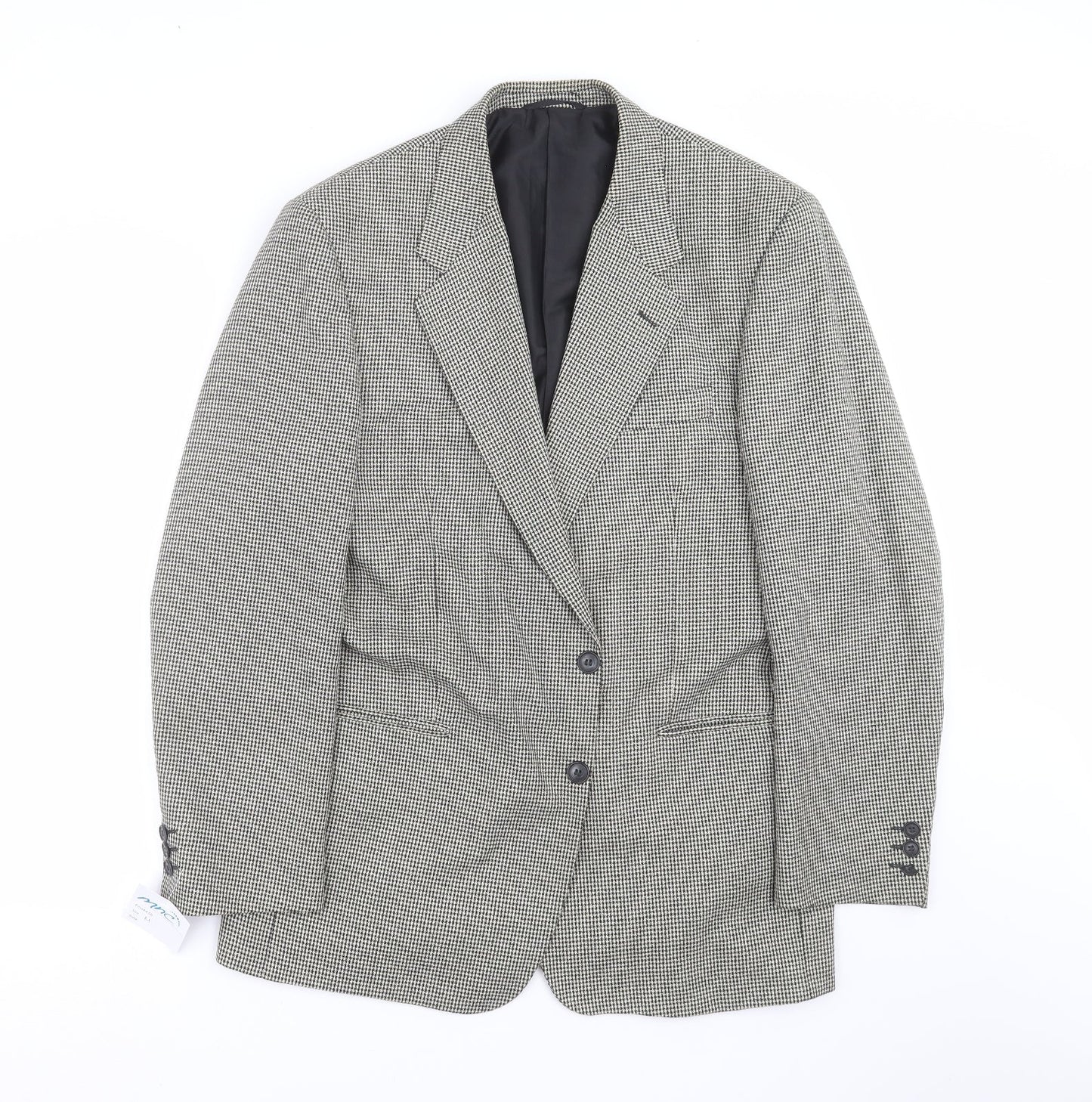 C&A Mens Beige Houndstooth  Jacket Suit Jacket Size 40