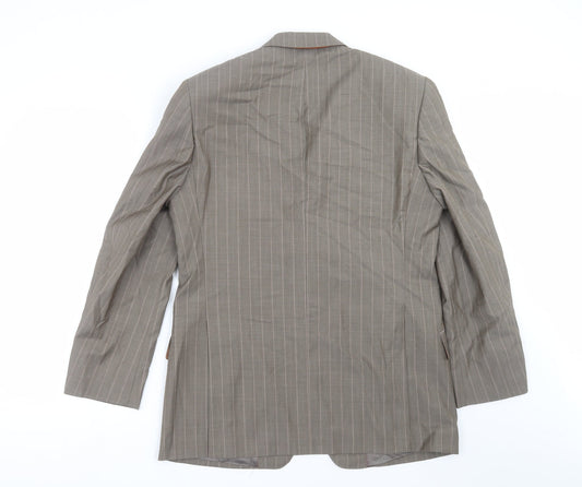 Simon Carter Mens Beige Striped  Jacket Suit Jacket Size 38
