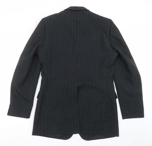 colin leicester Mens Black Striped  Jacket Suit Jacket Size 42