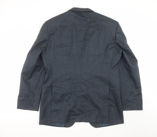 Konen Mens Blue Check  Jacket Suit Jacket Size 42