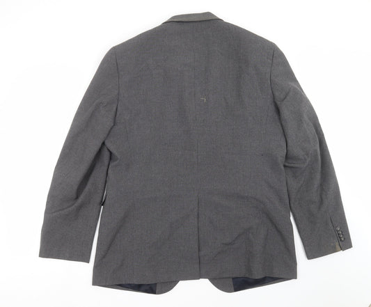 Cedar Wood State Mens Grey Striped  Jacket Suit Jacket Size 44