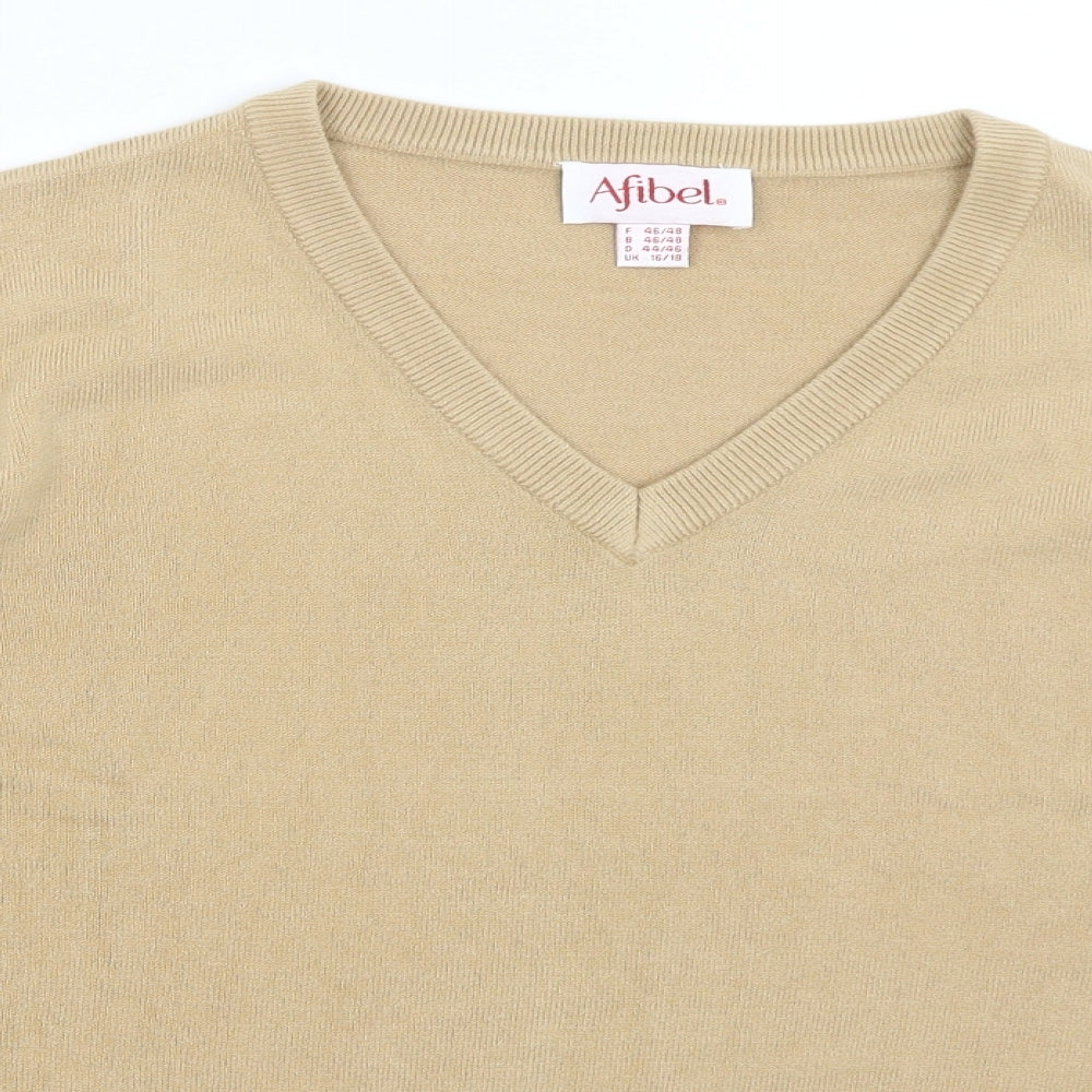 Afibel Womens Brown   Pullover Jumper Size 16