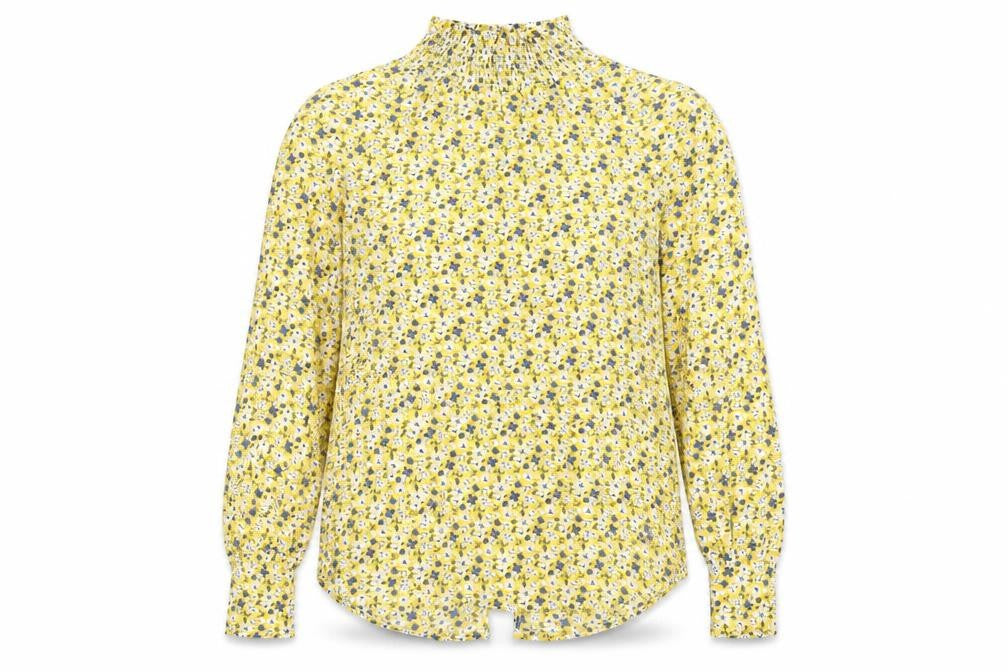 Glamorous Womens Yellow Floral  Basic Blouse Size 4