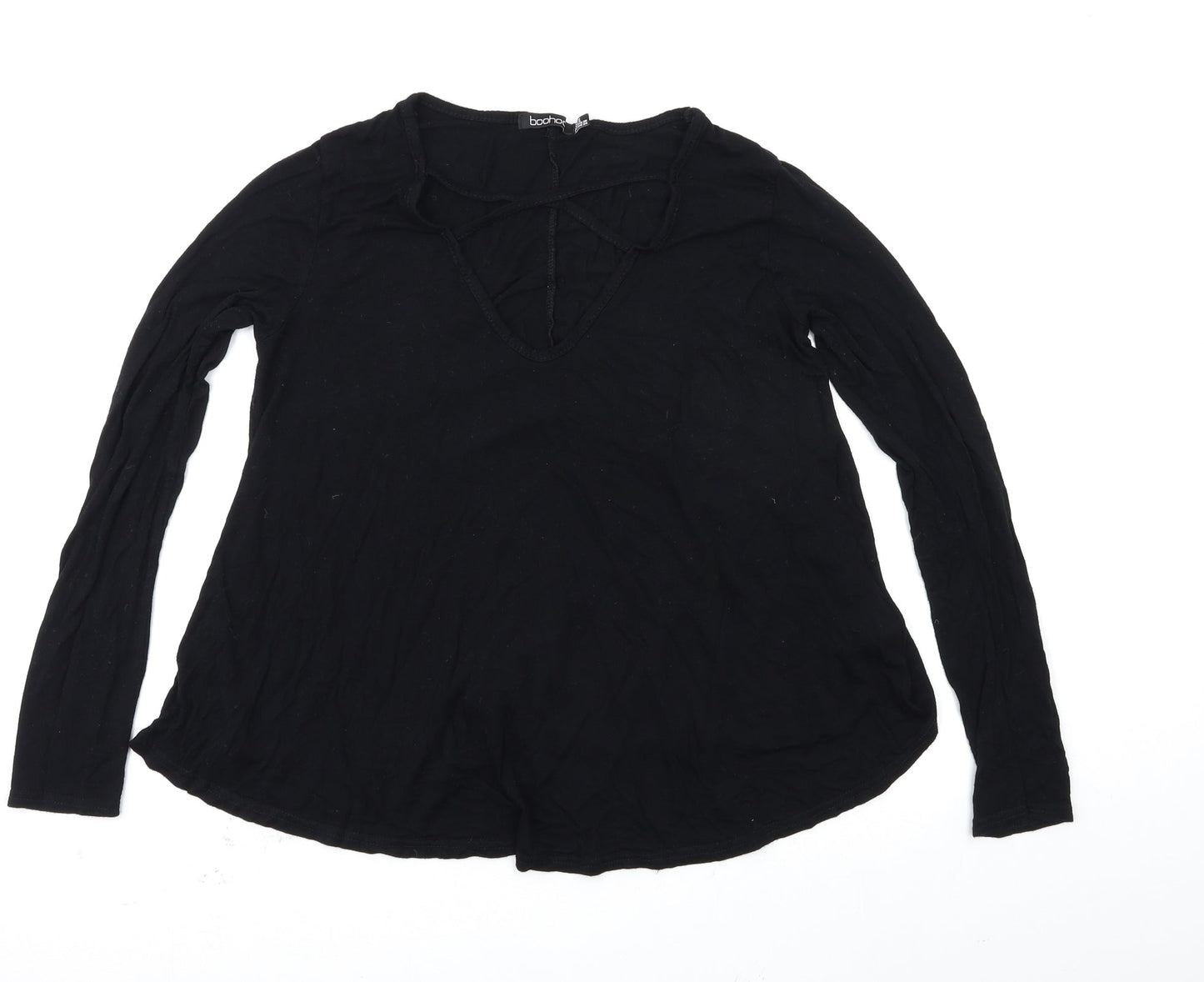 Boohoo Womens Black   Basic T-Shirt Size 8