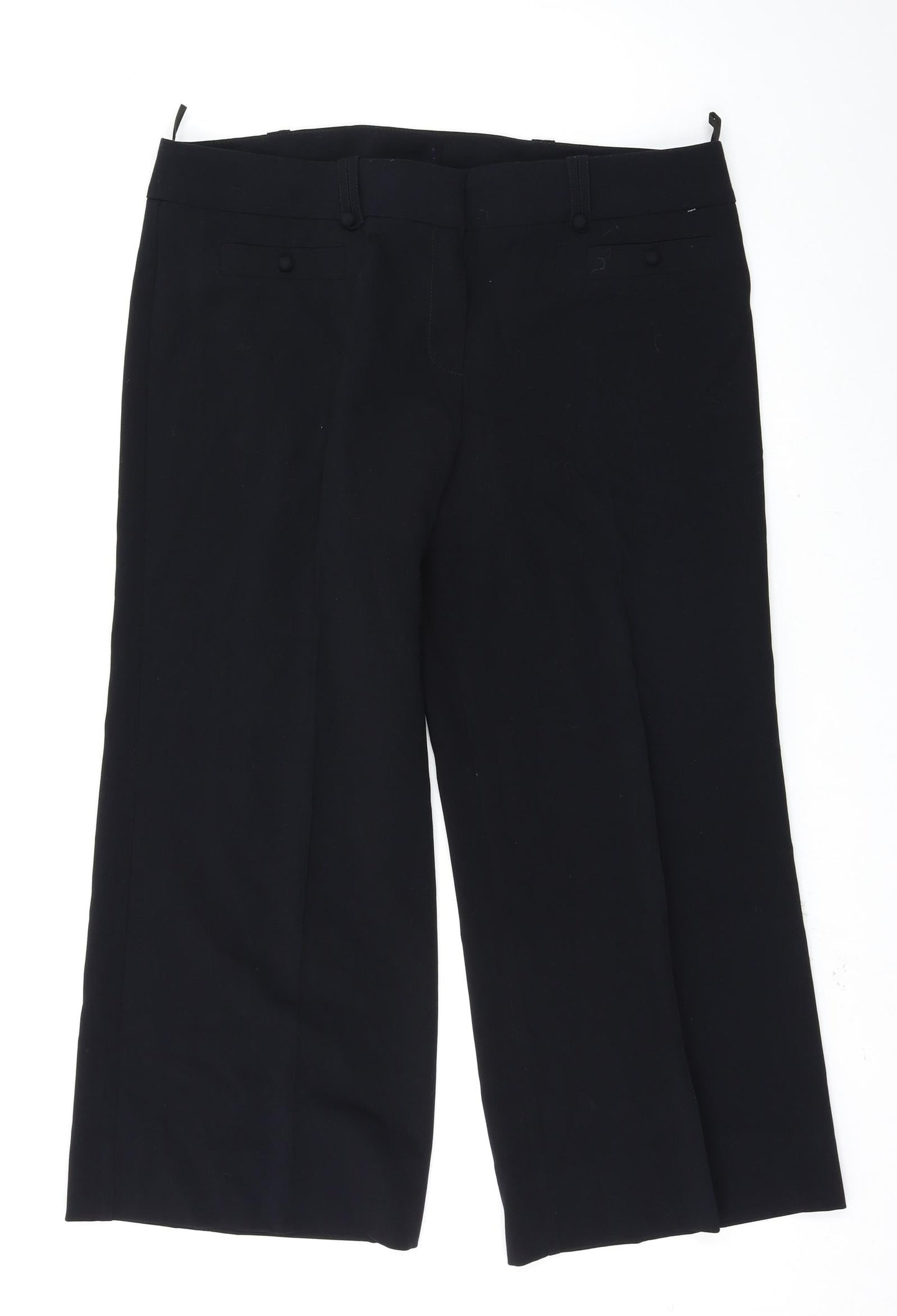 Preworn Womens Black   Trousers  Size 38 L25 in