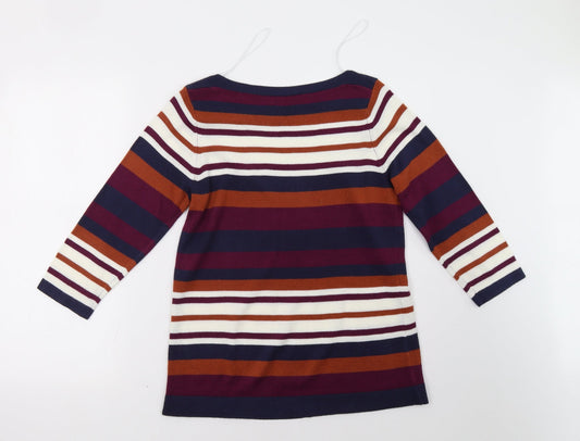 Matalan Womens Purple Striped  Pullover Sweatshirt Size 12