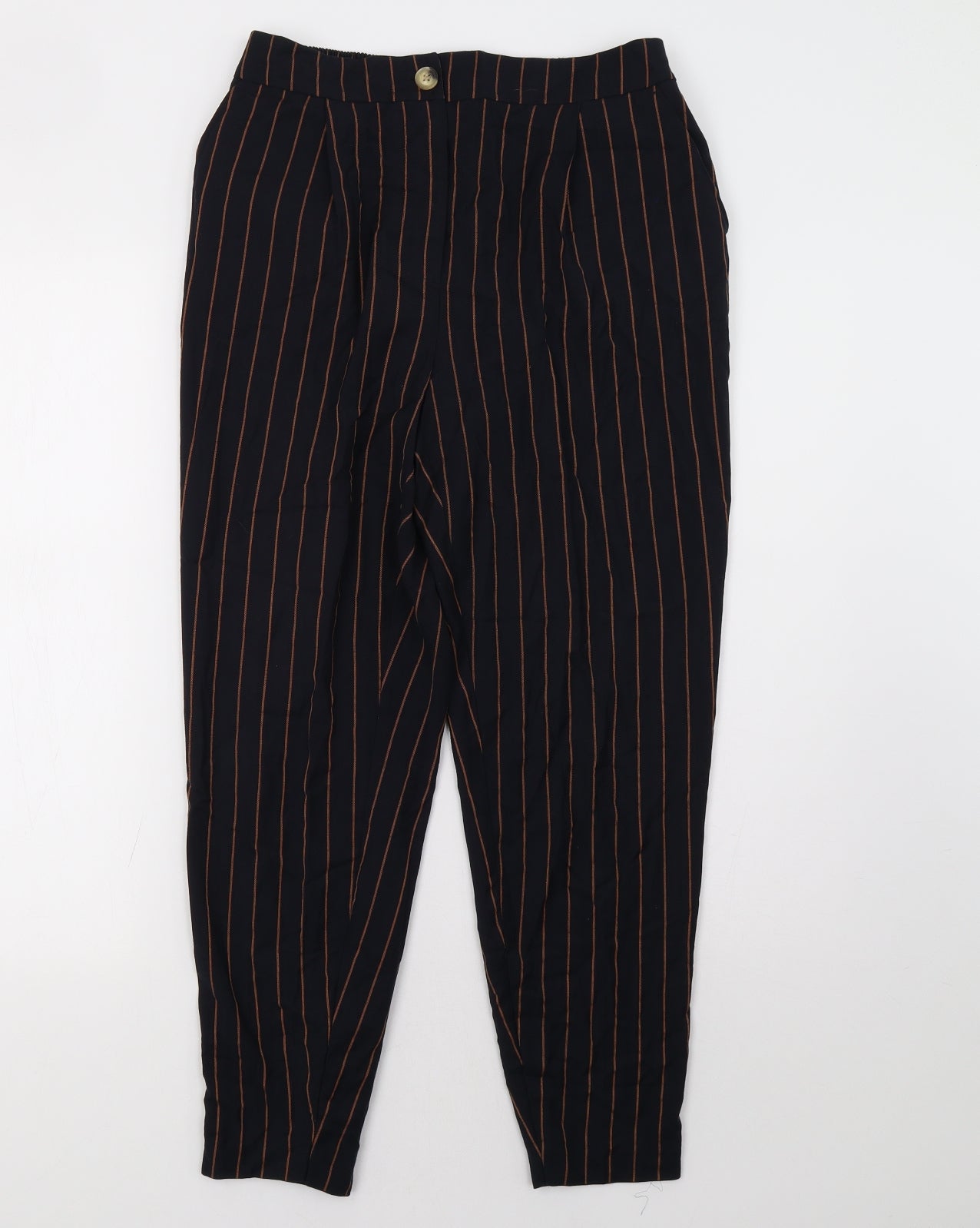New Look Womens Blue Striped  Trousers  Size 10 L28 in
