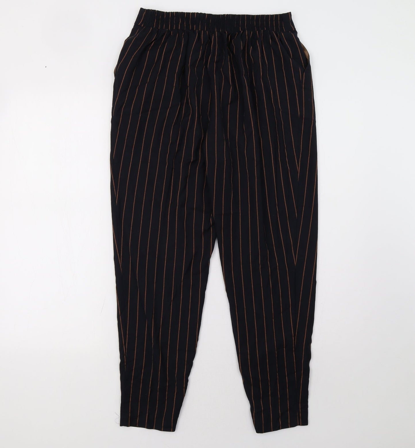 New Look Womens Blue Striped  Trousers  Size 10 L28 in