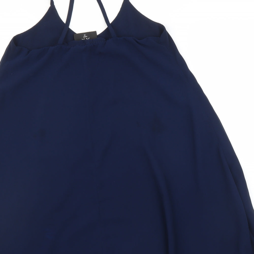 Ax Womens Blue   Tunic Blouse Size 10