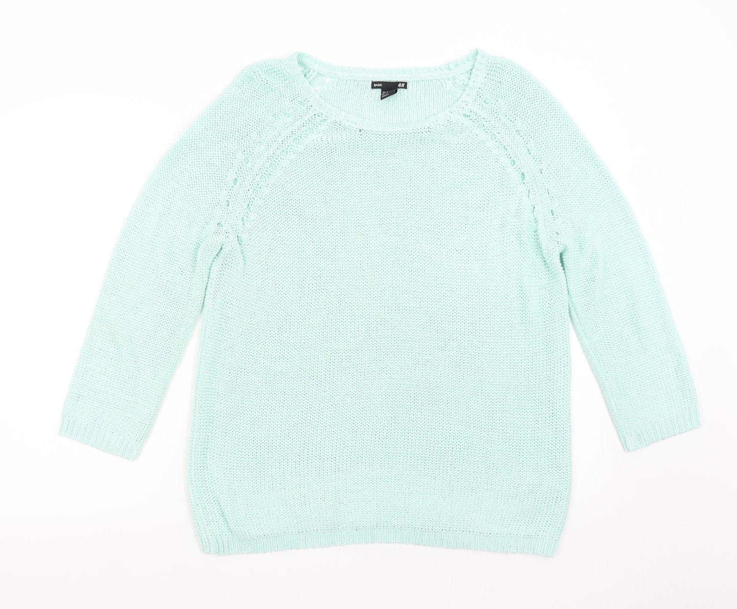 H&M Womens Green  Knit Pullover Jumper Size M